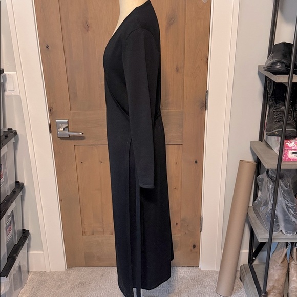 Coldwater Creek Sweater knit Wrap Dress Black Womens MP Wool blend Classic warm - Picture 3 of 7
